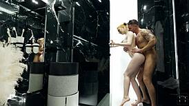 stepsister fucks rough in the shower