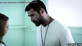 This teen is seducing and fucking her old teacher roughly