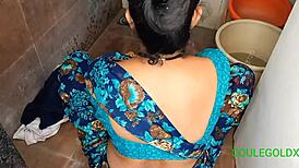 Chachi, you're washing clothes, but I need to bathe for college, I'm running late!