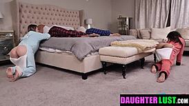 Adrian Hush And Cara May Pleasure Stepdads Cock With Wet Blowjobs