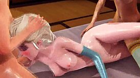 Wife giving pleasure to work friend