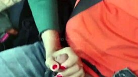 Fucked hot blonde in car cumshot