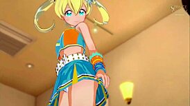 Emo moegi strips in dressing room with kiratto pri chan