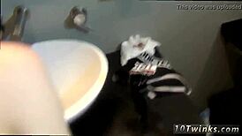 Teen Boys Bareback in Bathroom