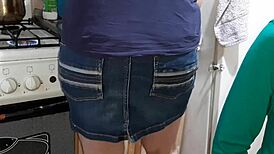 We jerk off to our stepmom while she cooks dinner - girls fly orgasm 😈