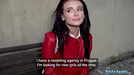 Public agent says, rip my nylons, fuck my pussy hard outside!