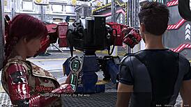 Flirting Hard with Half-Robot Girl in Space 18