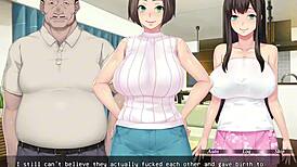 Yarichin hentai game features milf cheating with creampie action