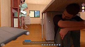 Blonde cartoon babe with small tits fingering in underwear!