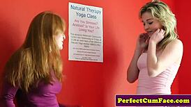 feel the passion in naturist yoga threesome on beach with sloppy cumshot