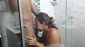 My Stepsister Barges into My Shower, Horny and Begging Me to Fuck Her Hard