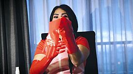 Hey, curious about Dominafire’s wild latex glove fetish in the hospital?