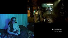 Naked Brunette Plays Deadspace With Big Natural Tits