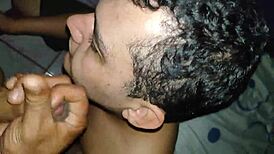 guy shoots cum into his mouth