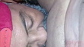 the couple is cumming together, she's squirting and shaking all over