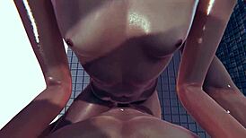 skinny girl feels intense pleasure in shower fuck with emotions running high