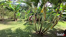 Behind the scenes with Amaya Takayo and Sandro Lima in public cumshot scene