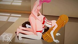 Asuna from Sword Art Online in futanari anal sex anime hentai
