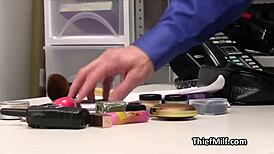 At the office, eating her ass while she rides my dick