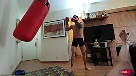 banging mai's tight pussy hard after gym workout