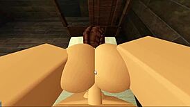 In roblox pov, cowgirl rides, bent over doggystyle, blowjob action unfolds