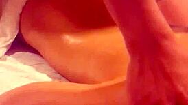 Massage in hotel turns into threesome with voyeurs watching