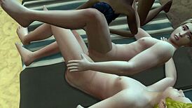 Trisal with sister friend in monster alien anime 3d hentai