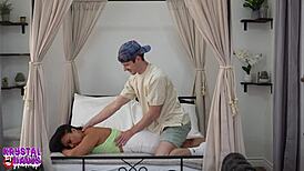 Stepson Massage Turned to Intense Bedroom Action