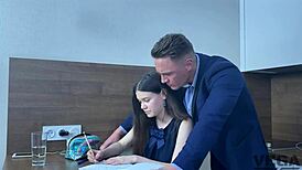 Stepsister caught with dildo lets him cum in her tight ass.