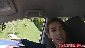 Skinny Teen Stepsister Gives Road Advice POV