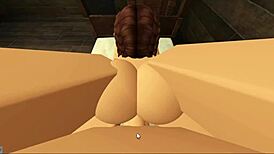 In roblox pov, cowgirl rides, bent over doggystyle, blowjob action unfolds