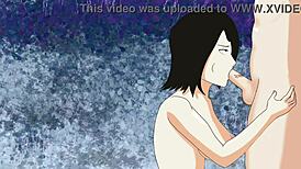 Mikasa giving head in the cave.