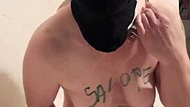 European slave in a solo French session with intense masturbation and uro play.