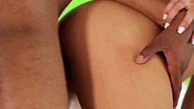 Keisha Grey takes that huge black penis deep in her petite teen pussy