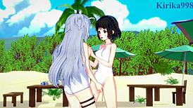 Miku Kohinata And Laura Bodewig Intense Lesbian Play In Symphogear Infinite Stratos Hentai