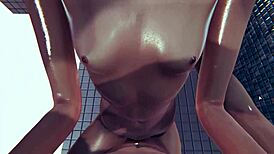 skinny girl feels intense pleasure in shower fuck with emotions running high