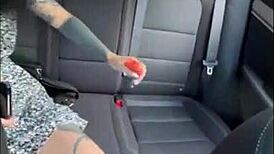 friends decided to have sex outdoors, gagging on small tits