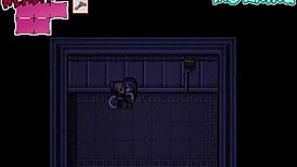 Curing the hot scientist in hentai game with big cock