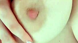 so this busty beauty teases her big nipples on camera while parents sleep nearby, wild stuff!