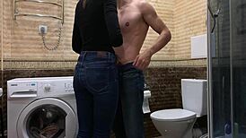 Russian Step Sister Bent Over And Nailed Hard In Laundry Room By Horny Brother