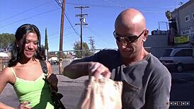 i feel so overwhelmed watching this muscled stud open an ebony babe's pussy before the jizz dessert