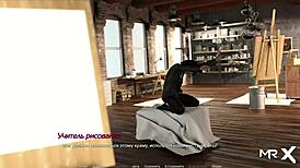 Blonde posing nude in acting lessons episode 28