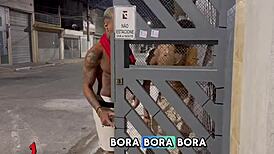 Two endowed blacks fuck the virgin white boy's ass