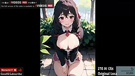 Uncensored Japanese hentai music video with Yunyun 210 in AI CGS!