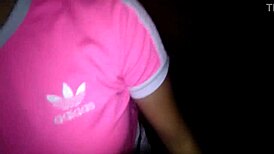 my cheating girlfriend fucking with a friend outside in town and on the bridge