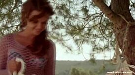 Tan Girlfriends Feel Passionate Love Outdoors with Toys and Kisses