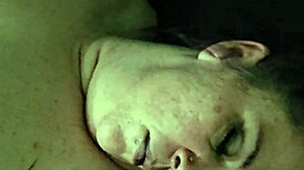 Jerked off on step mom's pretty face with big natural tits