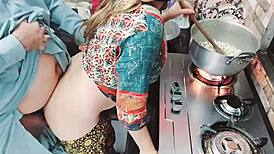Indian Wife Busy in Cooking While Her Ass Hole Fucked by Cuckold Husband!