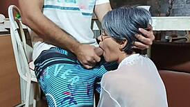 I bang my stepson hard in the kitchen with dirty moans echoing around