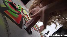 Horny Stacey Saran Blows Through Glory Hole